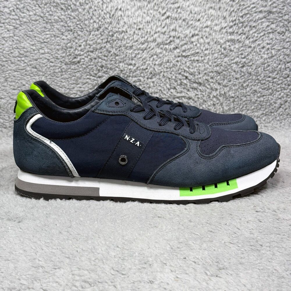 NZA Aukland 1923 Mens Size 10 Low Top Sneakers Shoes Blue Green‎ Suede Comfort